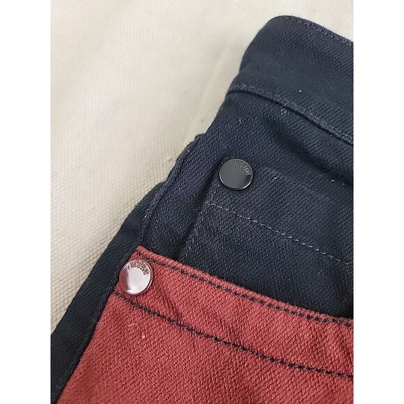 Maeve Anthropologie Jeans Womens 26 27x28.5 Straight Color Block Black Rust EUC - Picture 10 of 16